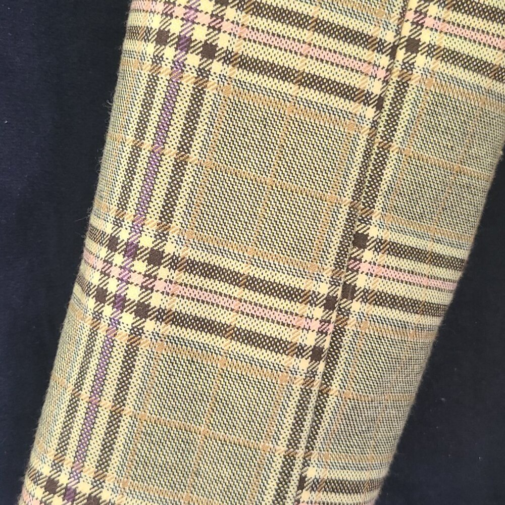 TOPSHOP Plaid Suit BLAZER in Brown, Pale Pink and Tan Size 2/4 (Runs Big). - Picture 4 of 7